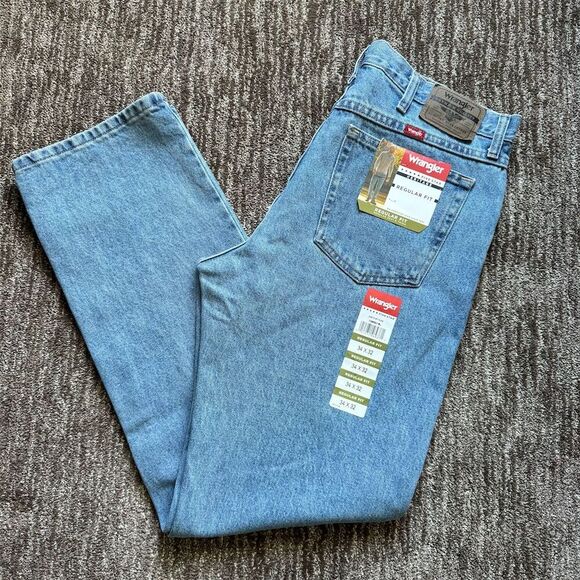Wrangler Men's Straight Regular Fit Jeans Blue Size 34x32 5-Pocket Normcore - Picture 1 of 11